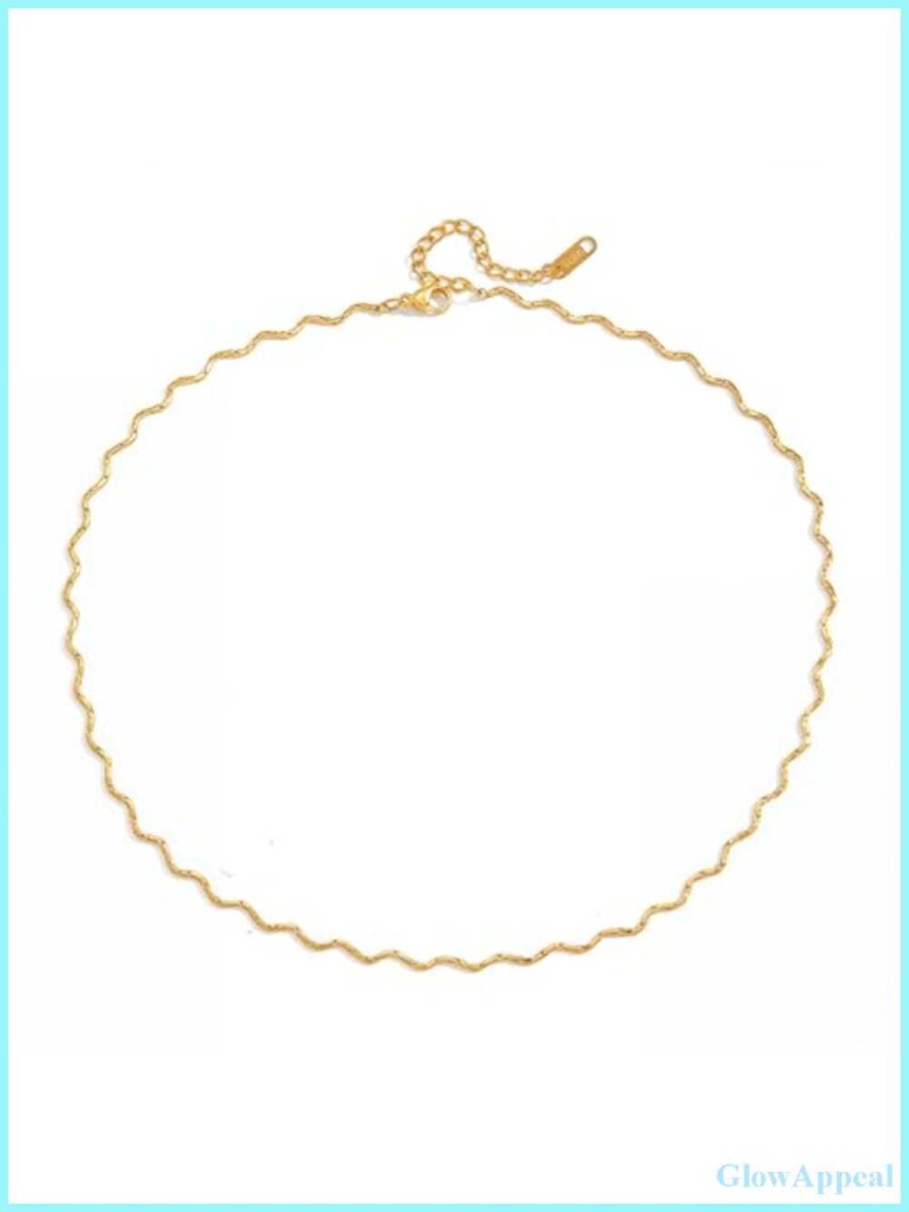 18K Gold Plated Stainless Steel Wave Necklace Double Layer Adjustable Chain